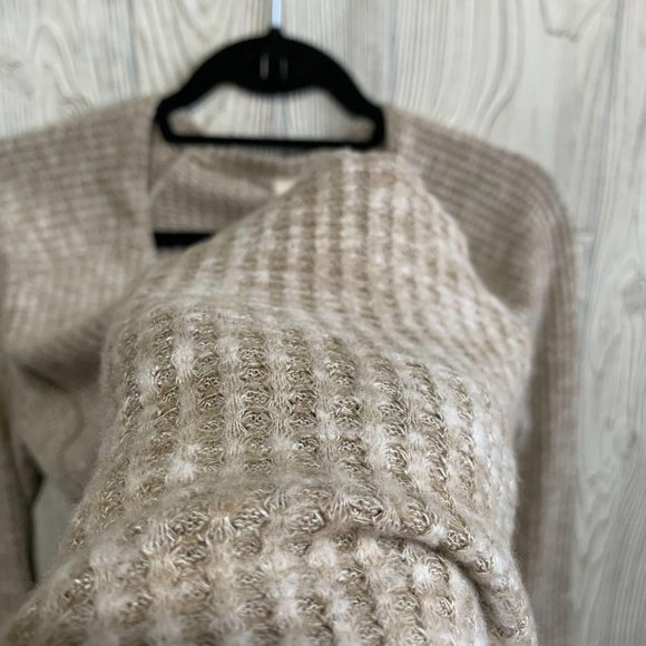 NWOT Lazy Sundays Tan Waffle Knit Comfy Lounge Tee - Picture 2 of 4